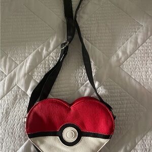 Red and White Heart-Shaped Crossbody Bag - Playful Poké-Inspired Design Pokémon